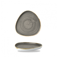 Stonecast Peppercorn Grey Chef's Triangle Walled Plate