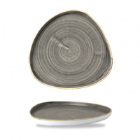 Stonecast Peppercorn Grey Chef's Triangle Walled Plate