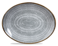 31.7cm Churchill Stone Grey Oval Homespun Coupe Plate
