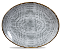 27cm Churchill Stone Grey Oval Homespun Coupe Plate