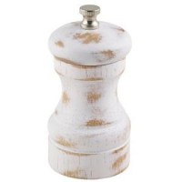 Wooden White Wash Salt or Pepper Grinder