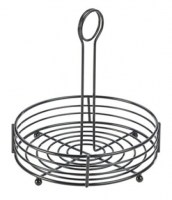 185mm Black Wire Round Table Caddy