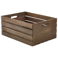 410x300x180mm Dark Rustic Wooden Crate