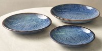 3 Sizes of Aqua Blue Terra Deep Coupe Plates