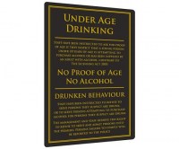 Under Age Drinking Sign for Pubs & Bars