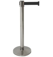 Stainless Steel Belt Barrier Post - BLACK BELT