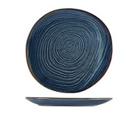 Aqua Blue Terra Porcelain Organic Plate