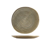 Smoke Grey Terra Porcelain Organic Plate 
