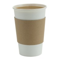 LARGE Corrugated Paper Cup Wrap for 12 - 16oz Hot Drink Paper Cups 
