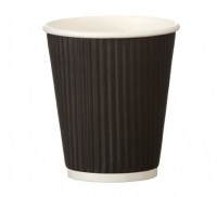 8oz Black Ripple Insulated Paper Cup