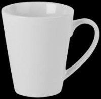 Economy White Porcelain Conical Mug
