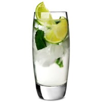 Endessa Hi Ball Glass with drink, ice and lime.