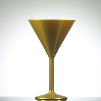 GOLD Coloured Reusable Plastic Martini Glass