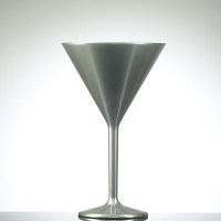 SILVER Reusable Plastic Martini Glass 