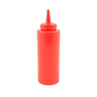 Red Plastic Ketchup Bottle