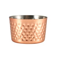TableTop King 4 Oz Hammered Copper Sauce Cups – Stainless Steel Liner, 12-Pack For Restaurants & Catering