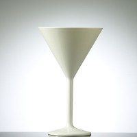 WHITE Reusable Plastic Martini Glass 
