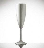 WHITE Reusable Plastic Champagne Flute